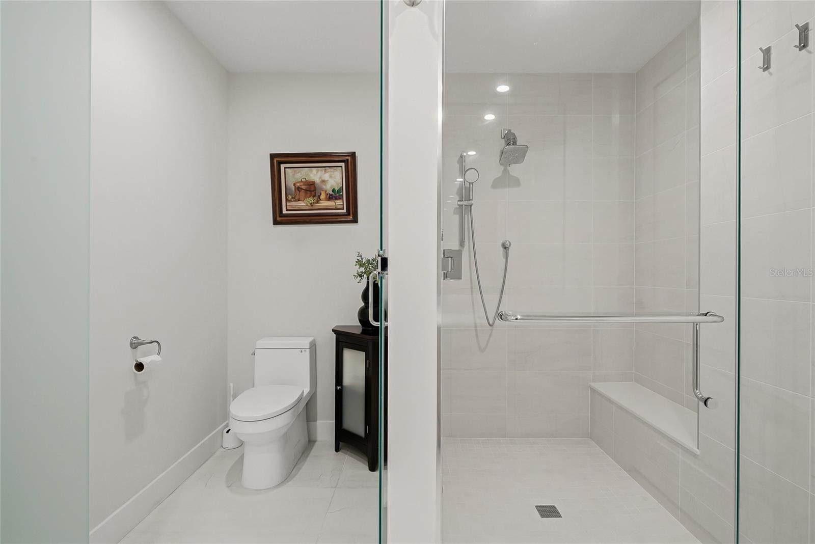 Primary water closet and walk in shower