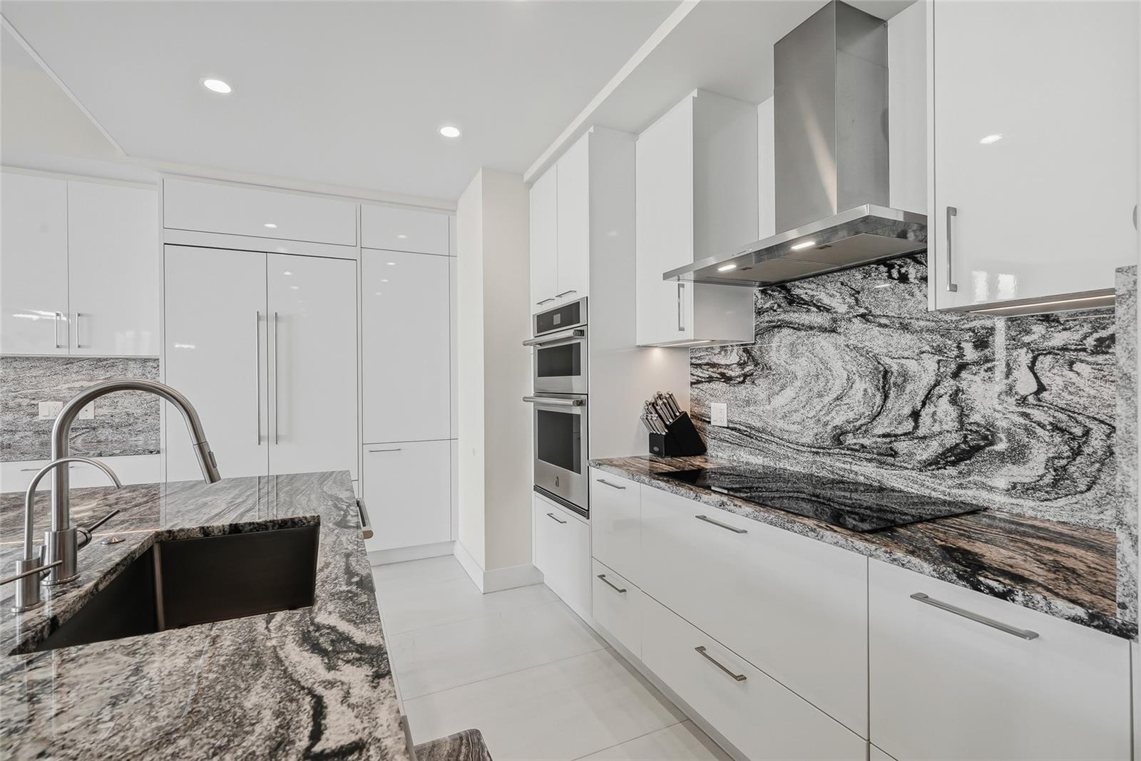 Granite countertops in kitchen