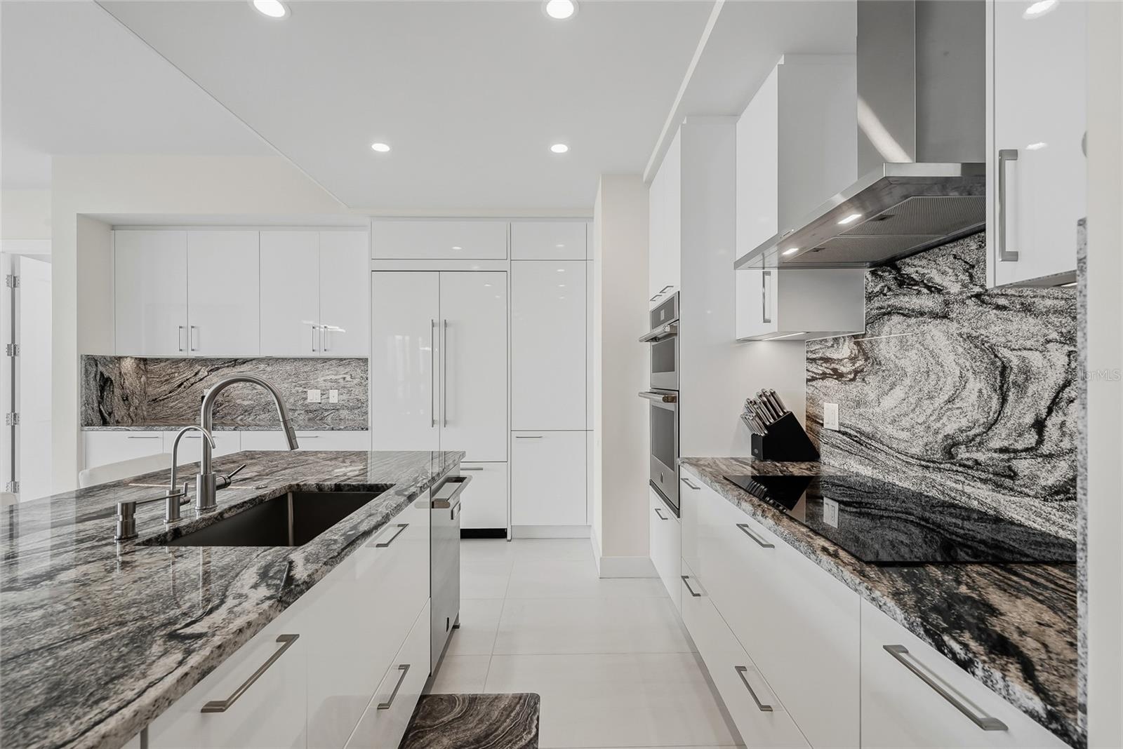 Granite countertops in kitchen