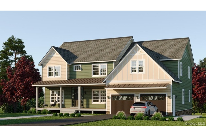 View of front of home featuring a porch, roof with shingles, a garage, and driveway