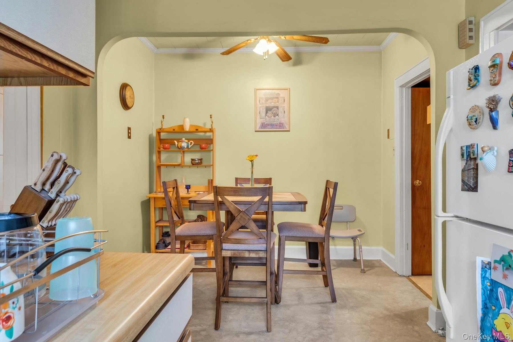 Second floor apartment kitchen and dining area.