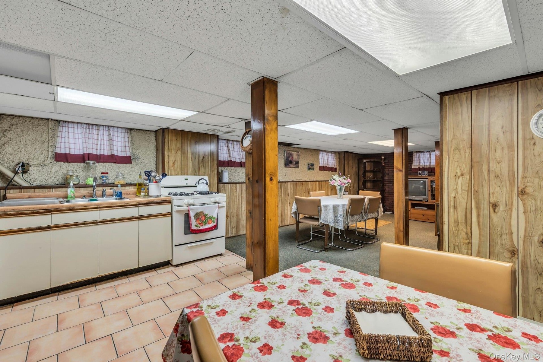 Full kitchen in basement.