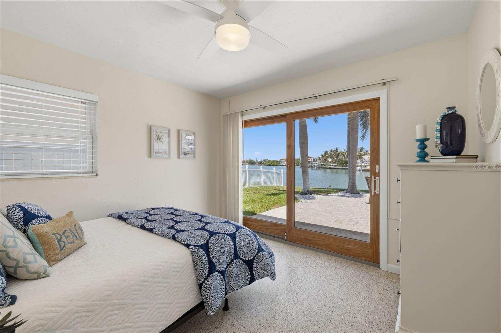 Guest Room One with patio access