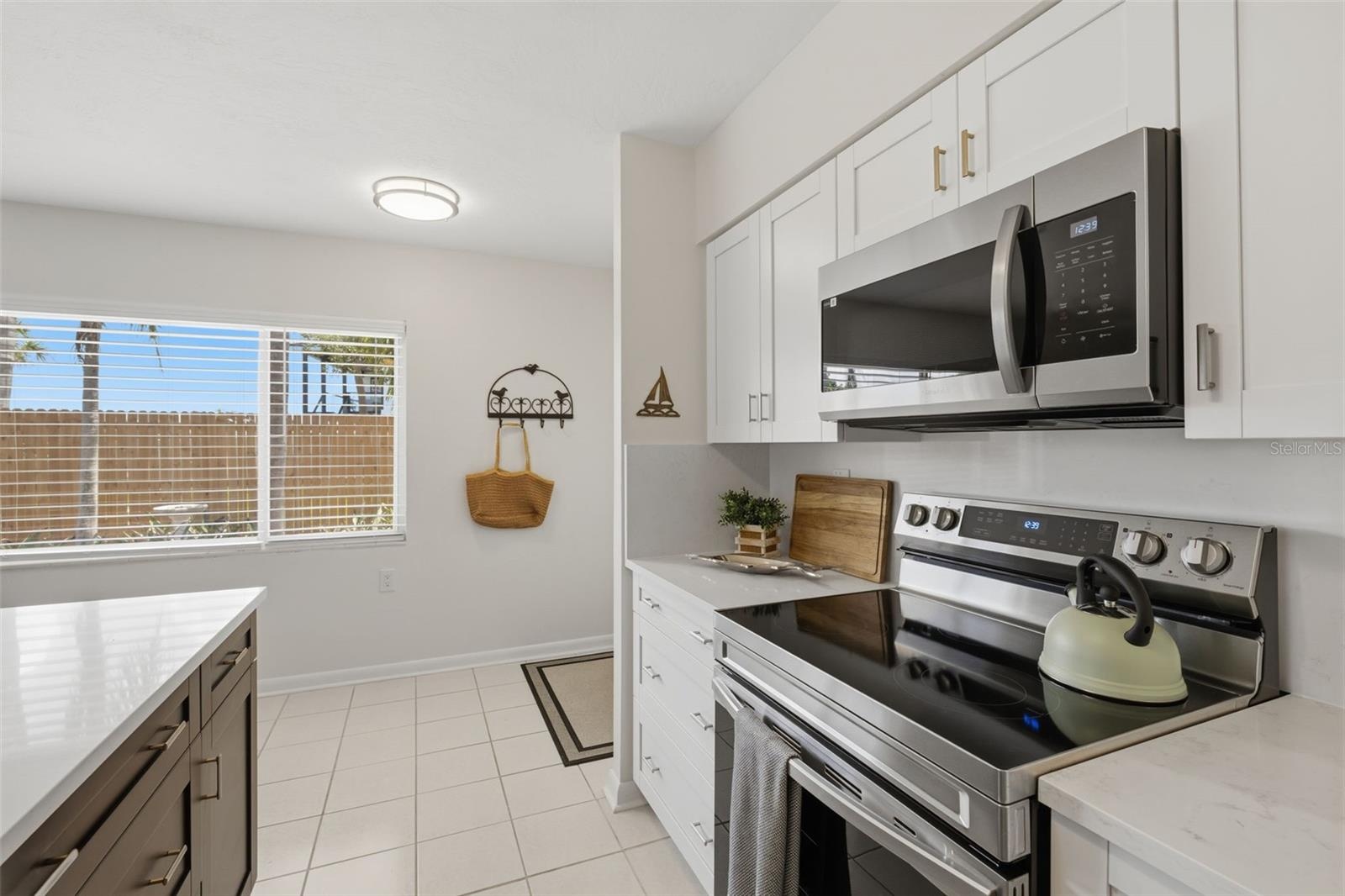 Kitchen with stainless steel appliances