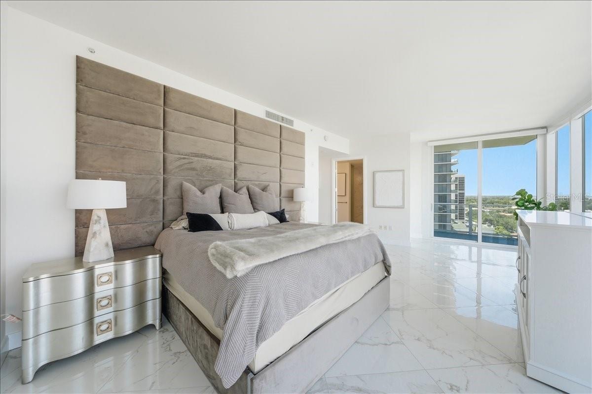 Luxurious owner's retreat with panoramic bay views.