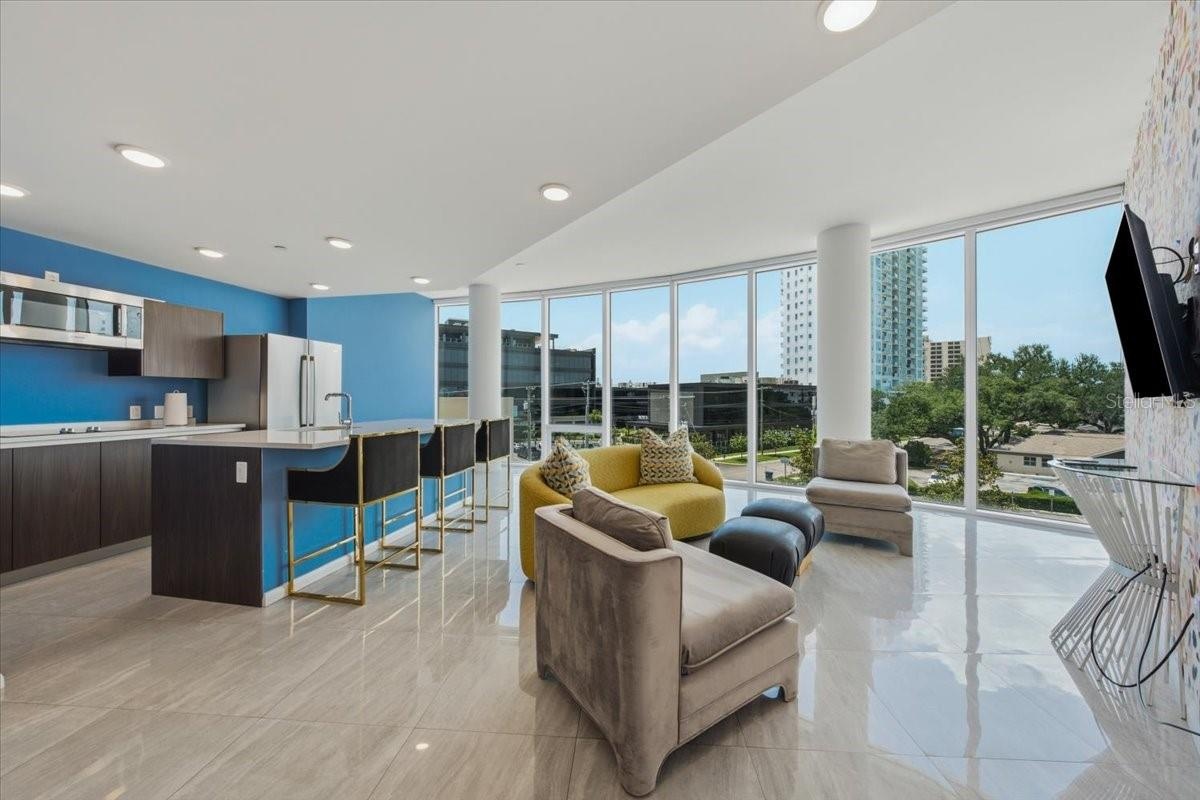 Theater / Media Room with kitchen