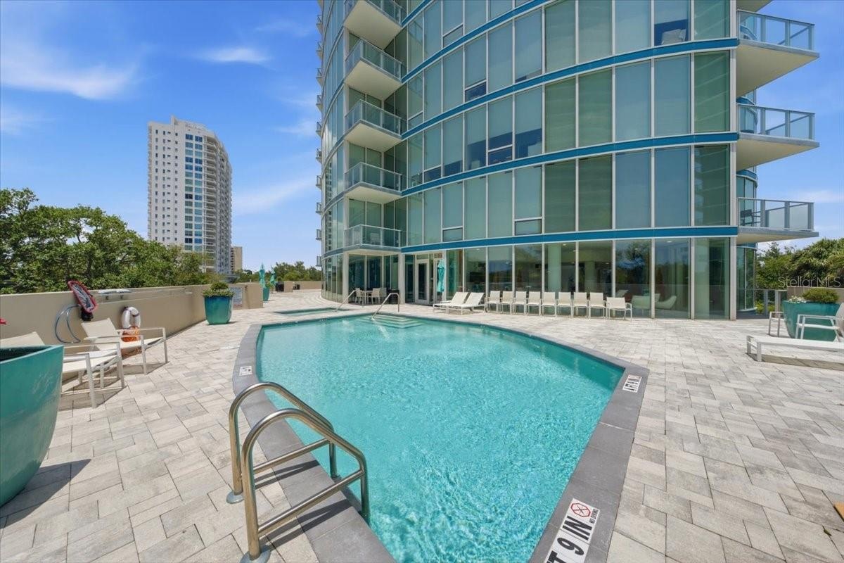 Luxury waterfront pool.