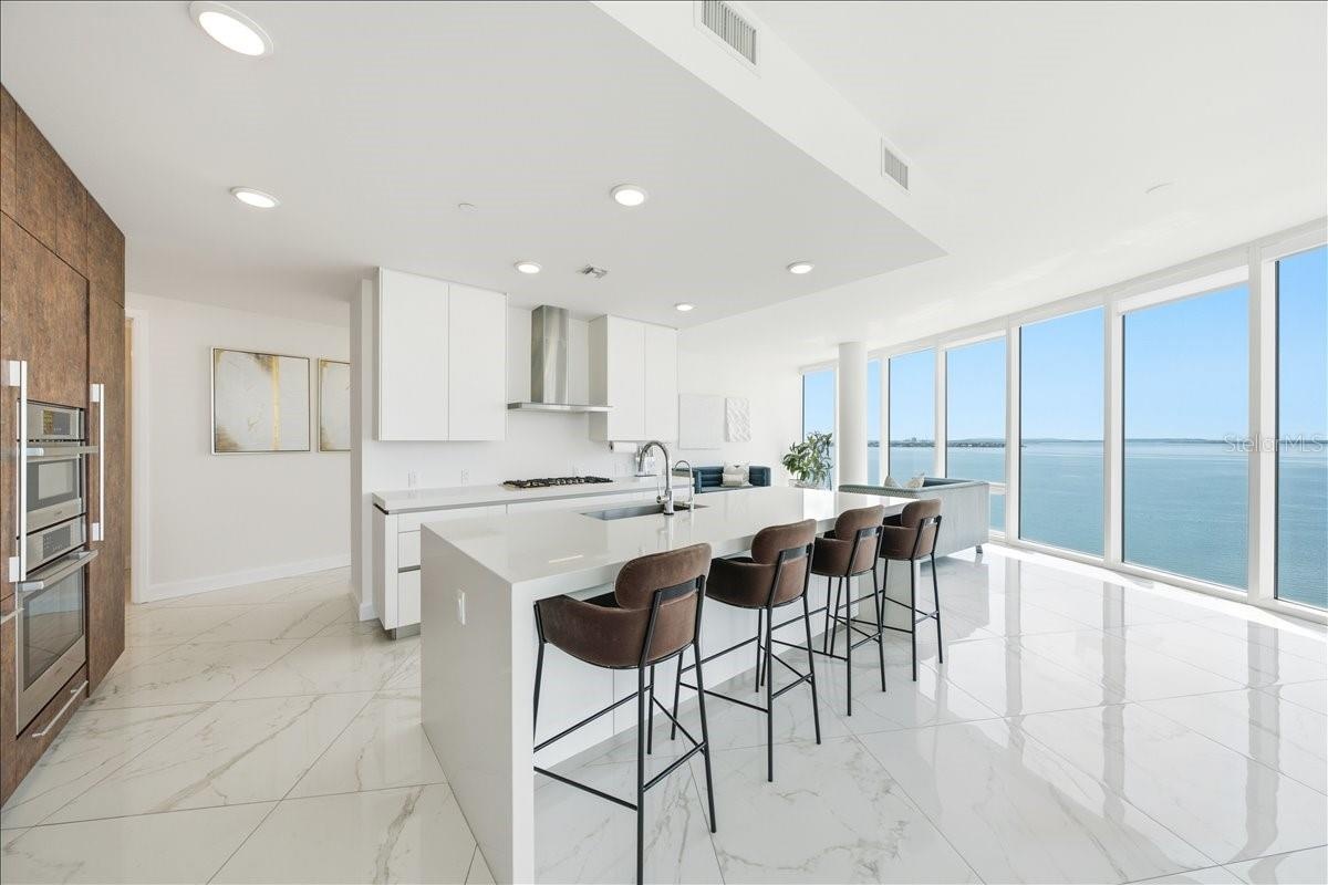 Sleek modern cabinetry with abundant storage.