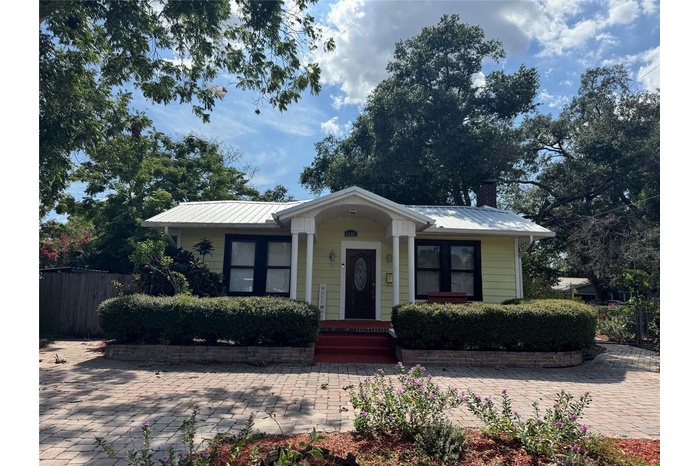 Paved circular driveway