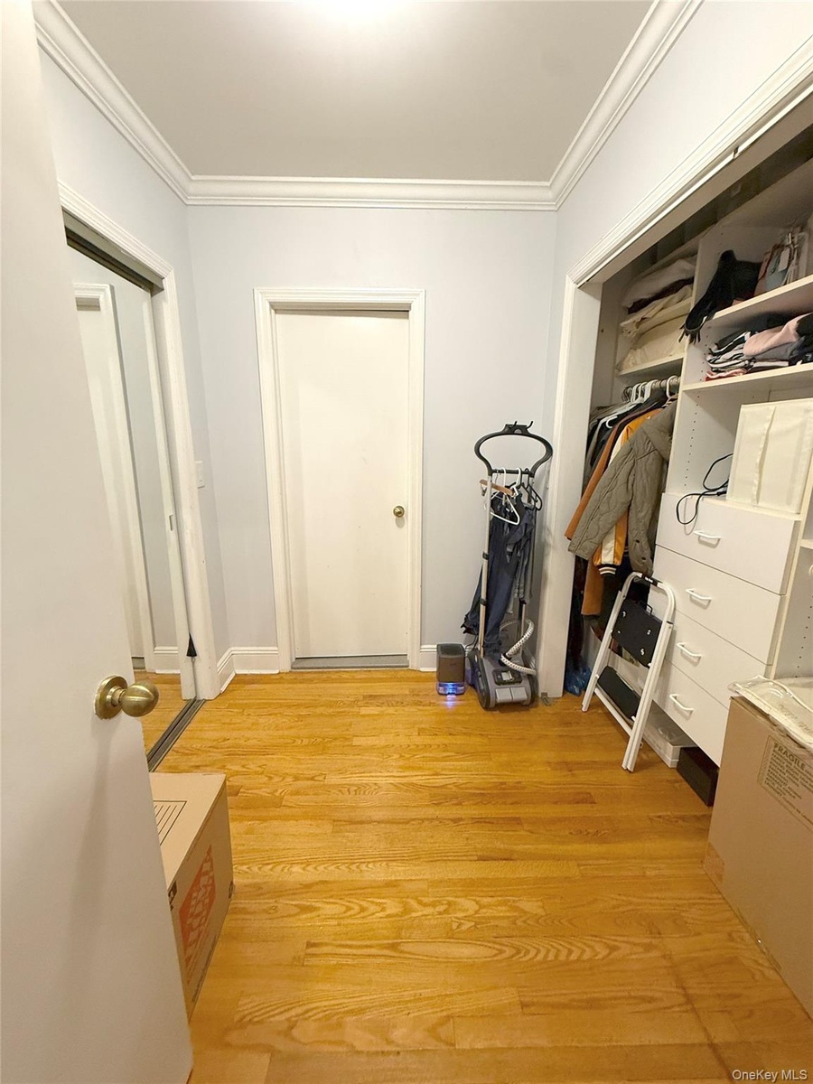 walker in closet in the master bedroom