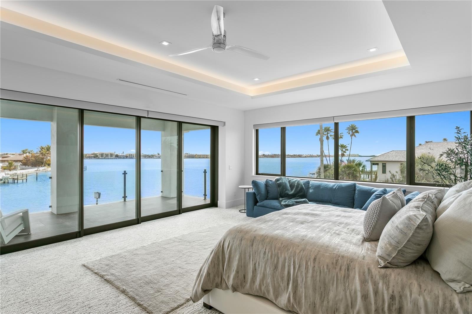 Primary suite's open water view