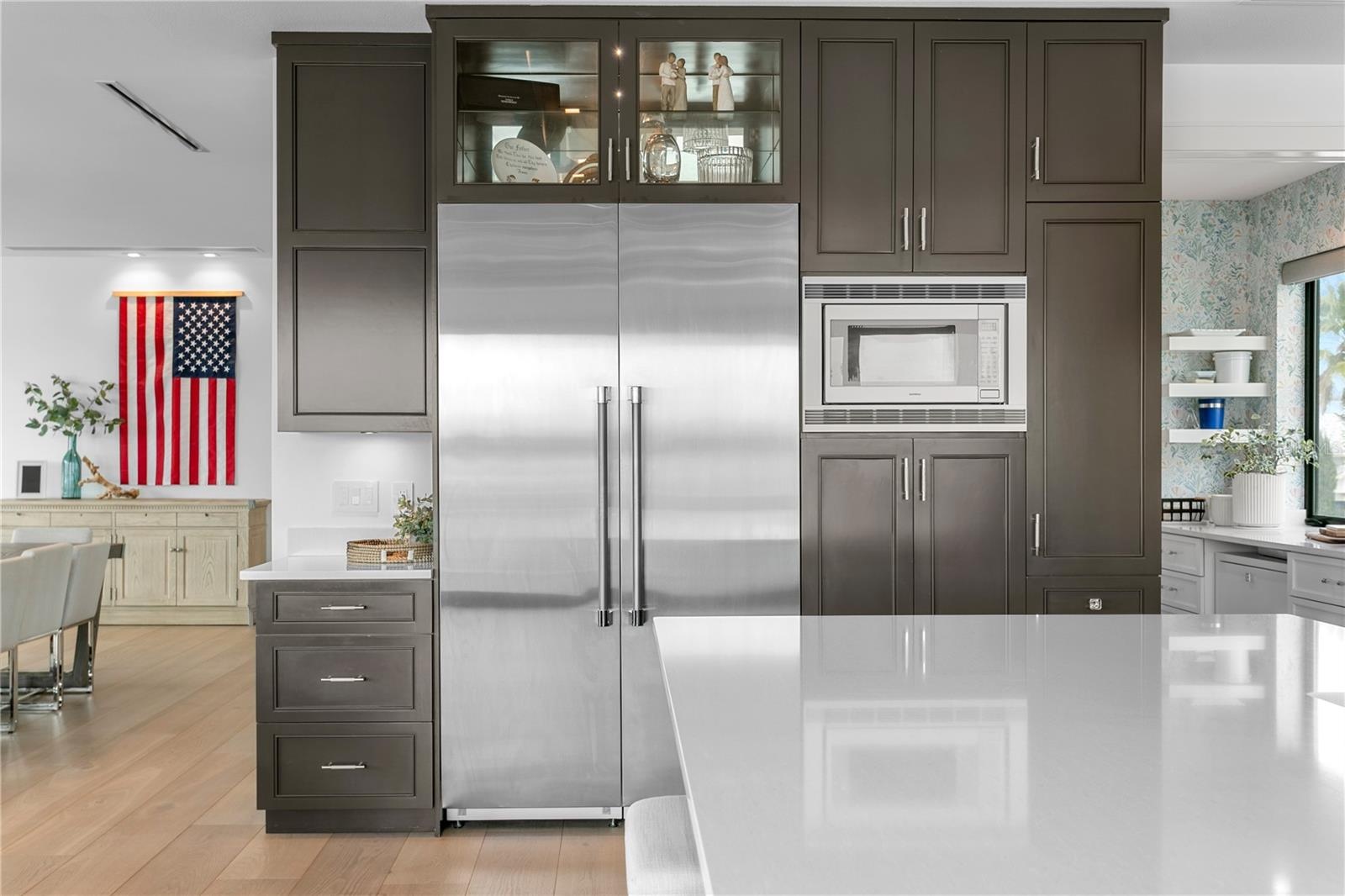 fridge wall in kitchen