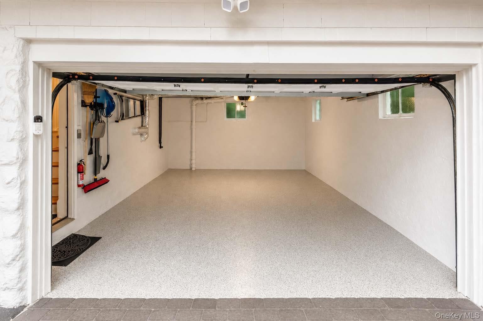 The garage is newly painted