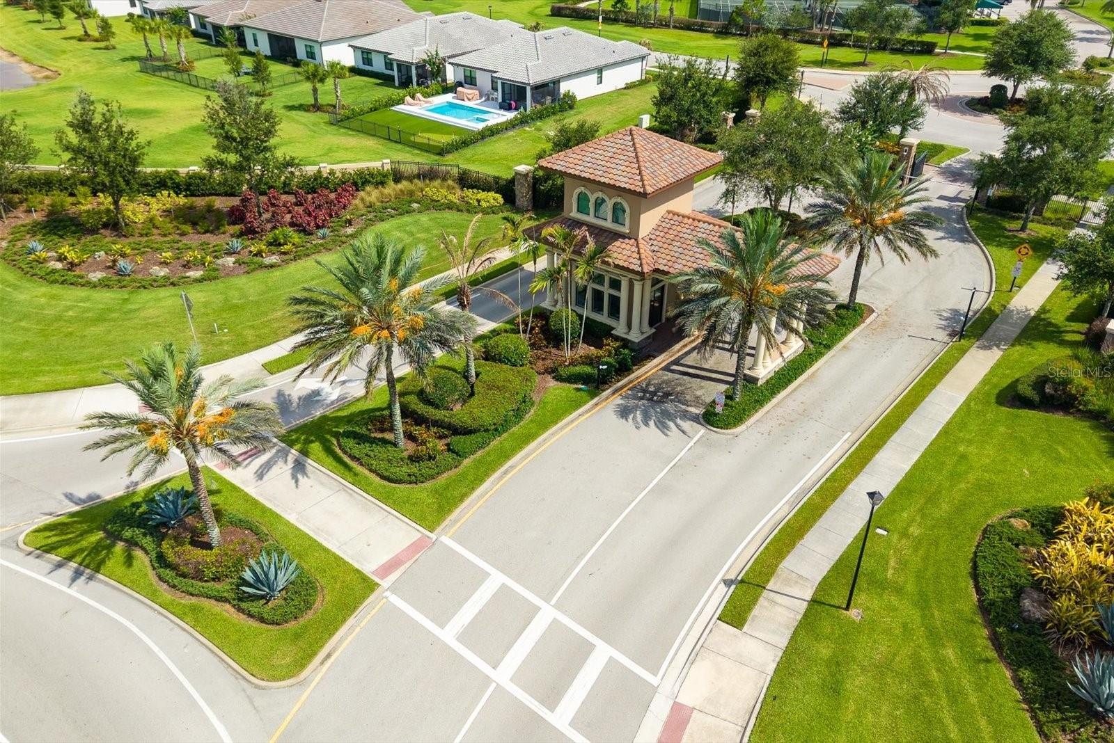 Aerial View of the Community’s Impressive, Welcoming Entrance