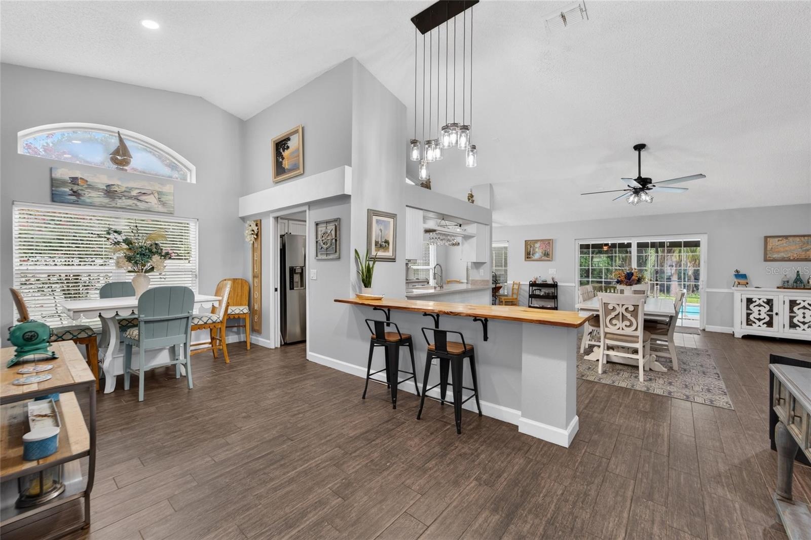 Kitchen open to Dining Room