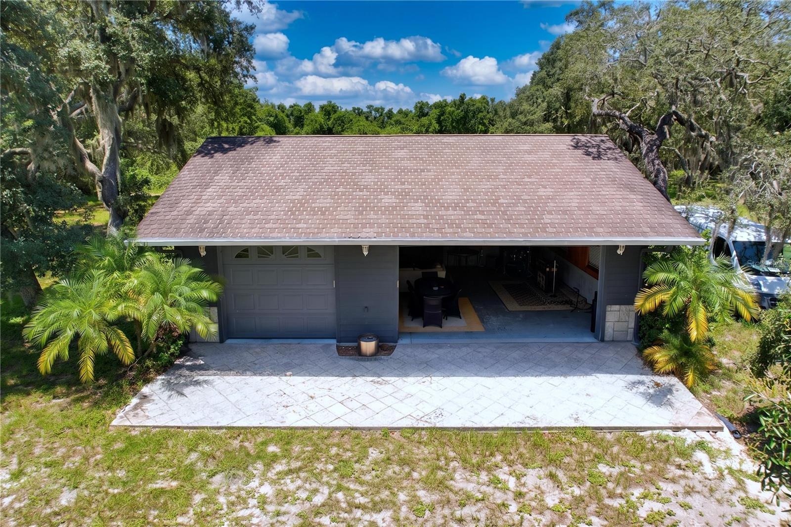 Detached three car garage