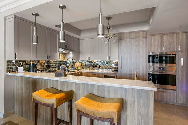 Wolf, Sub Zero & Miele appliances & breakfast bar