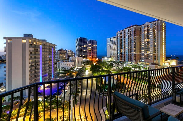 Night view from balcony