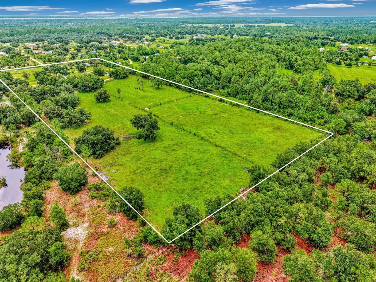 Over 12 acres of high and dry land