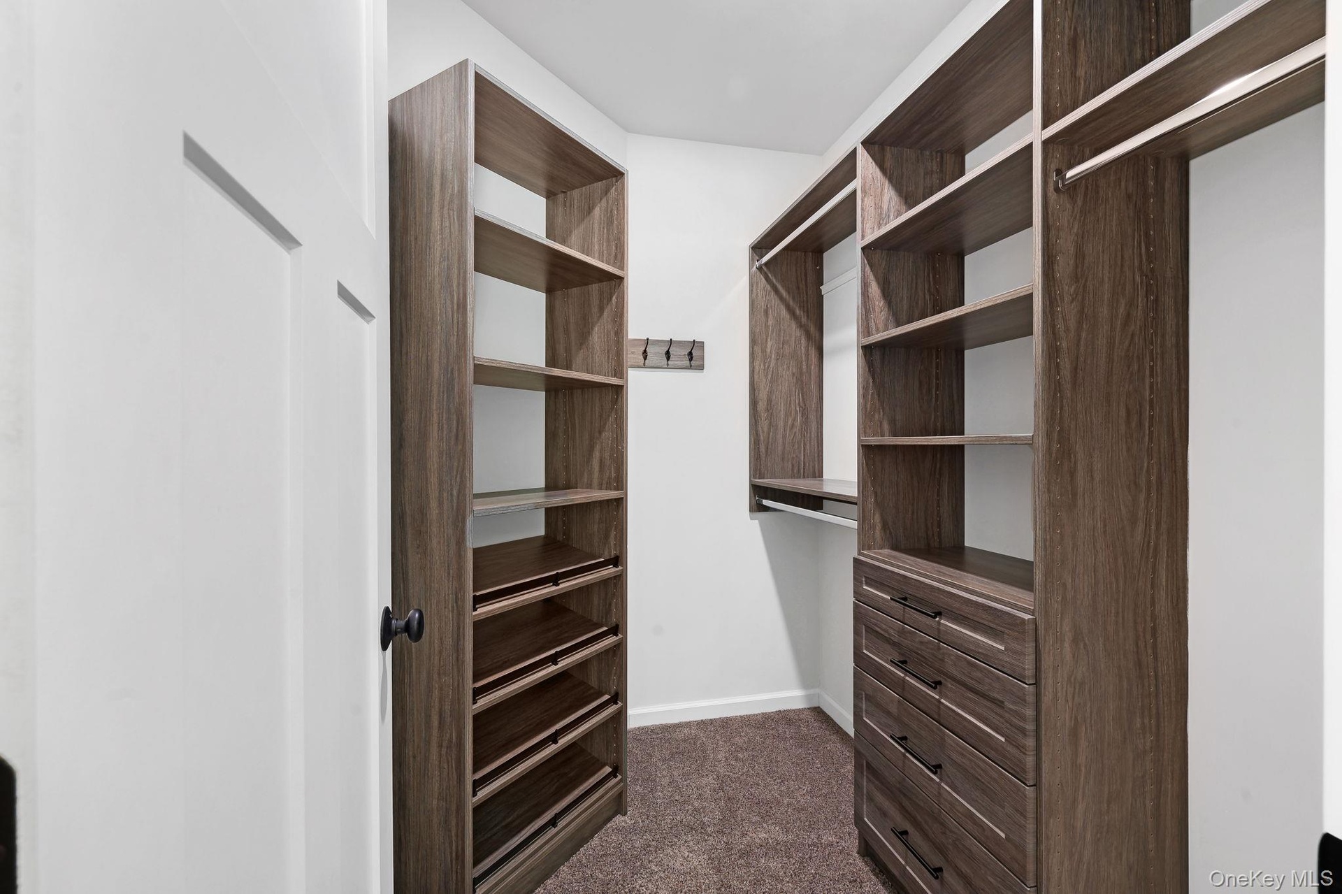 Cabinetry and organization in primary bedroom