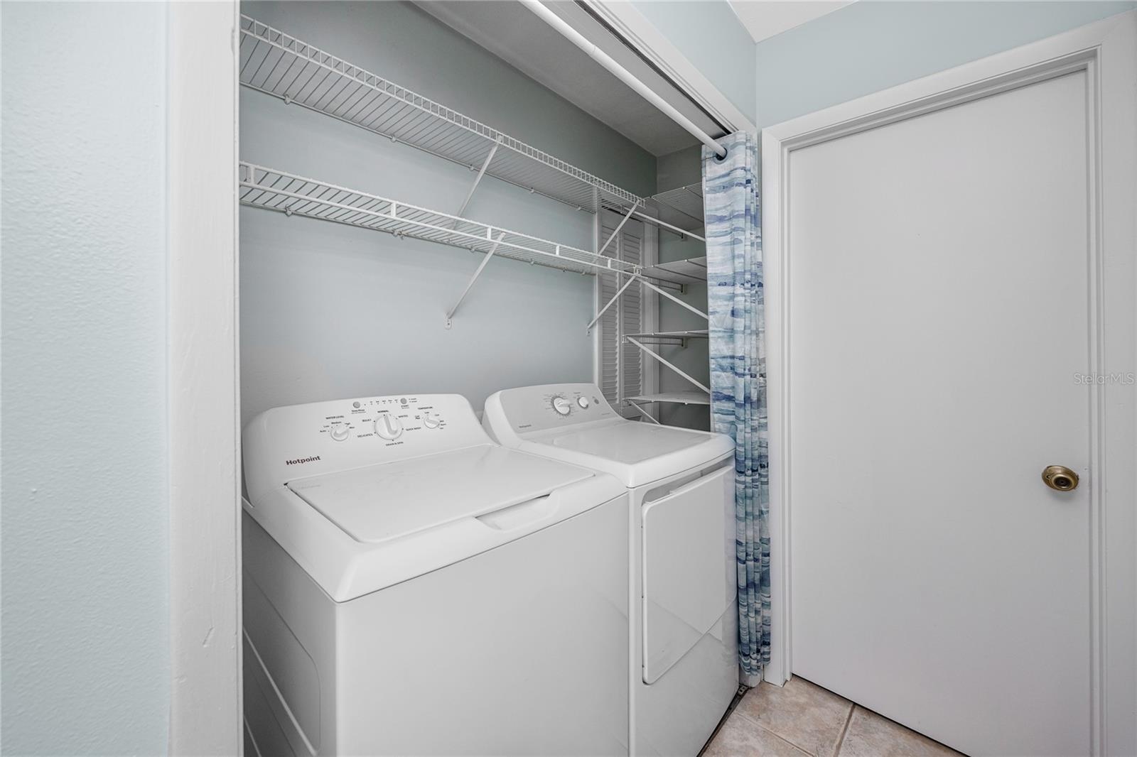 Full sized washer and dryer in each unit.