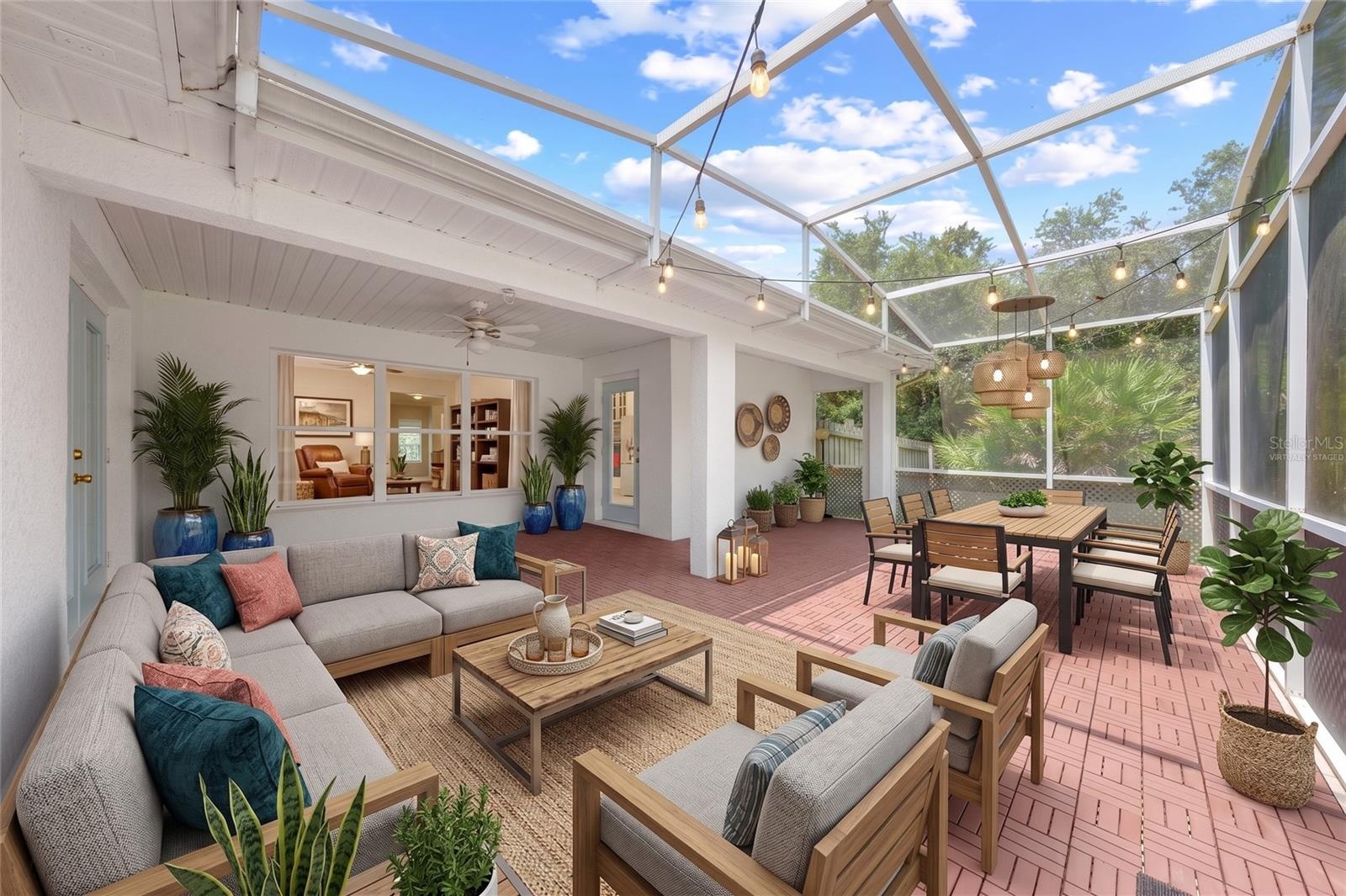Back Screened In Patio, Virtually Staged