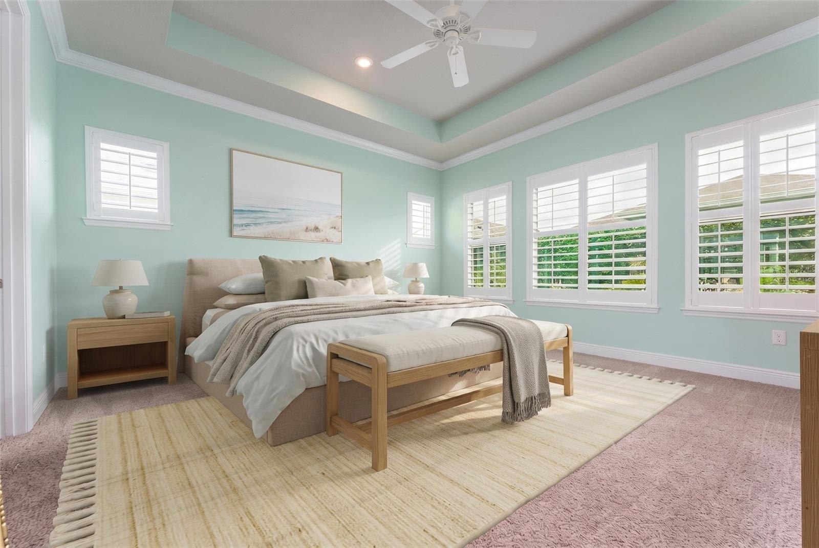 Virtually Staged Primary Suite
