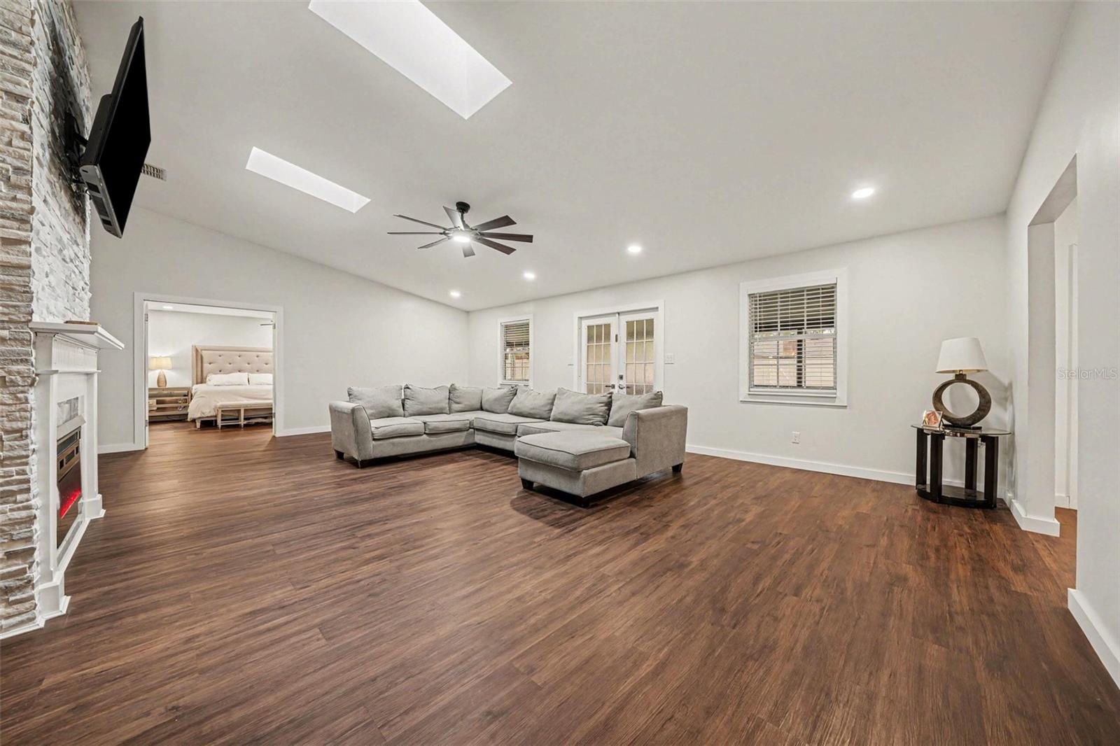 Family Room w/French Doors to back porch