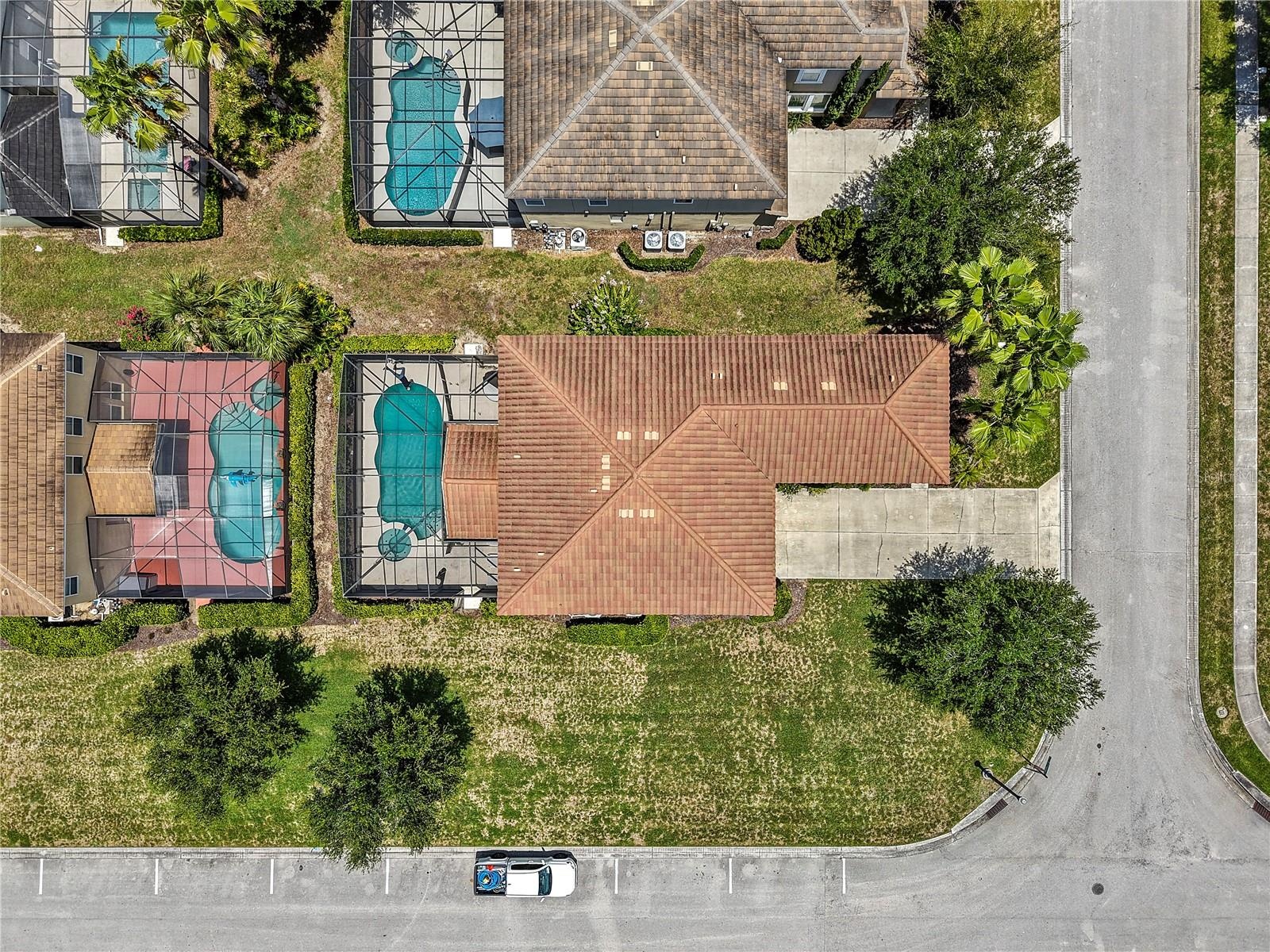Overhead aerial view