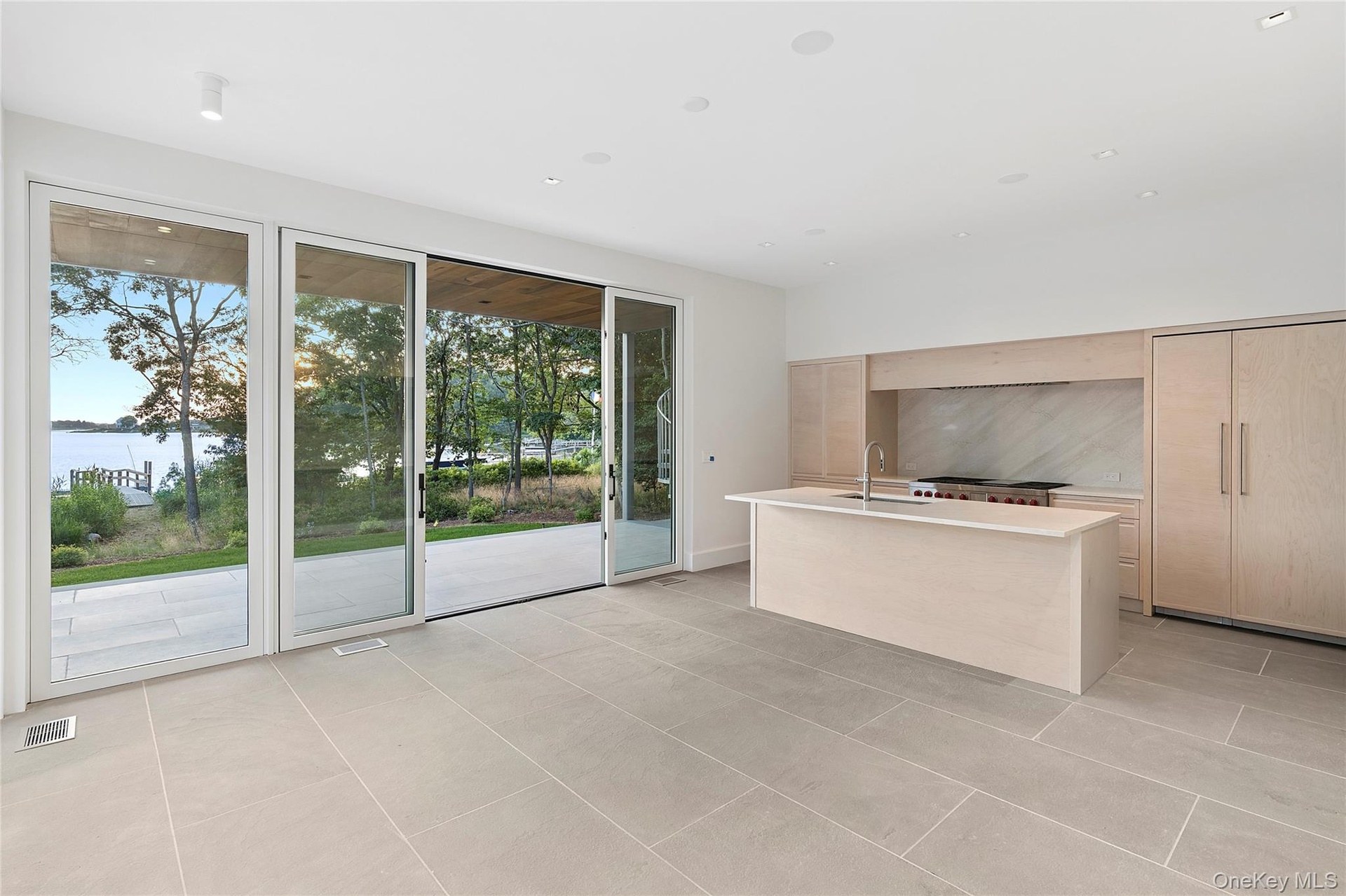 Kitchen with Water Views