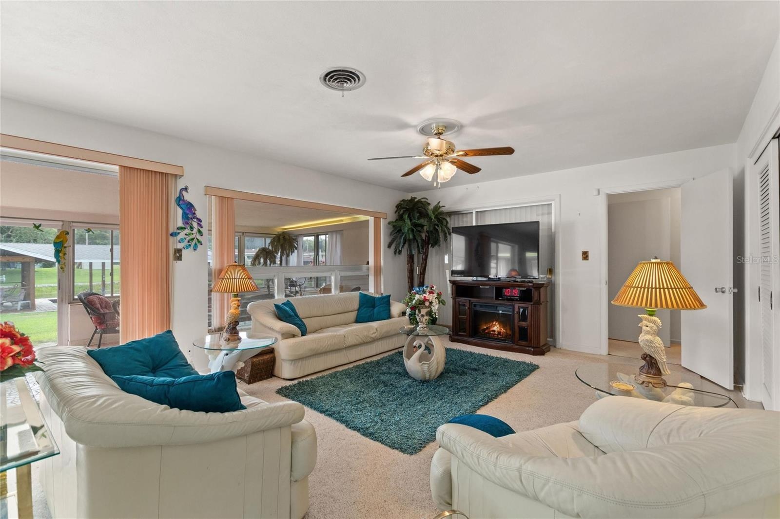 Family room area.  Doorway in right rear leads into the bedroom area on the south side of the home.