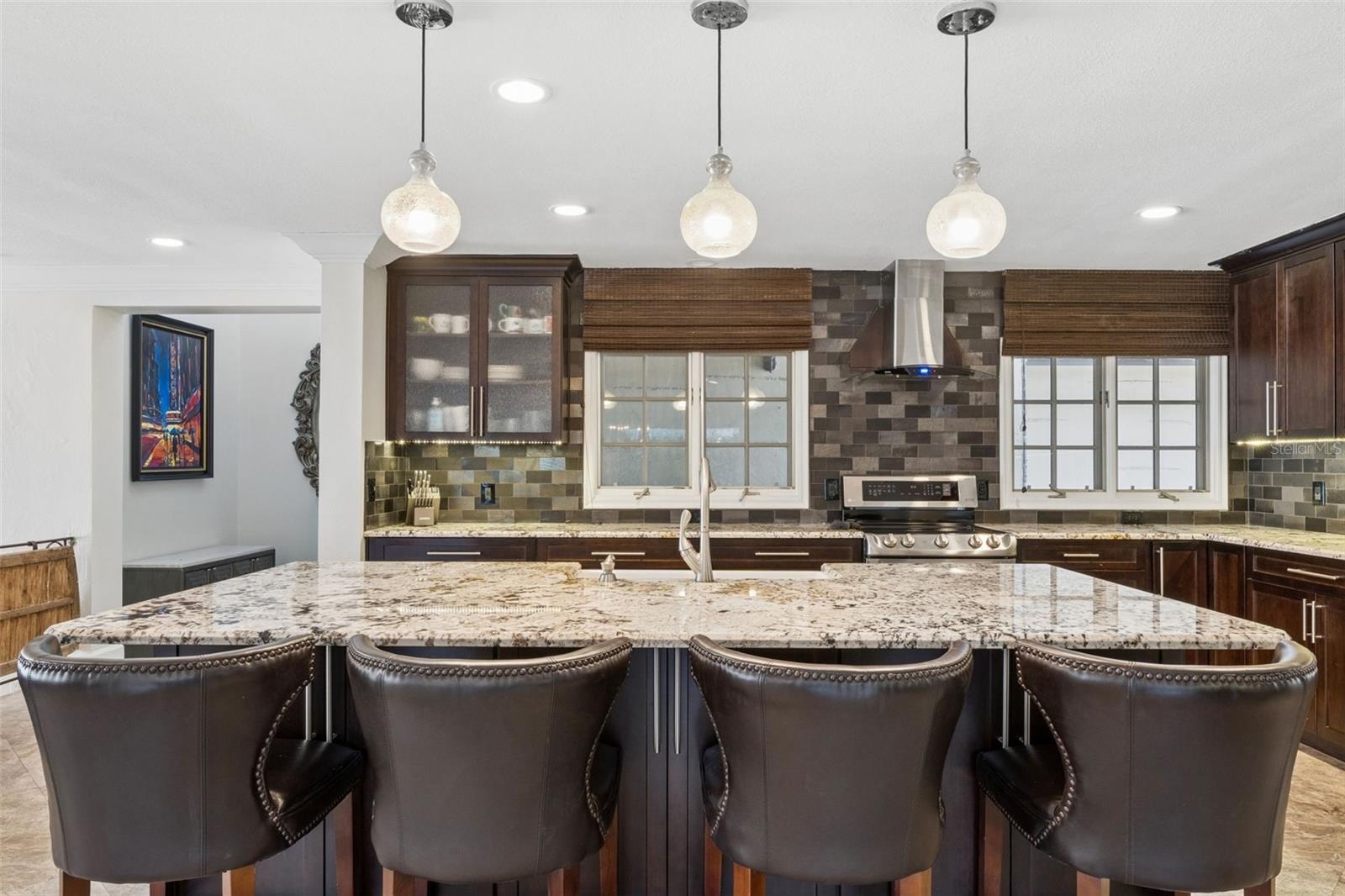 Plenty of room on the Island.  Great for Breakfast, Lunch, Dinner, Entertaining