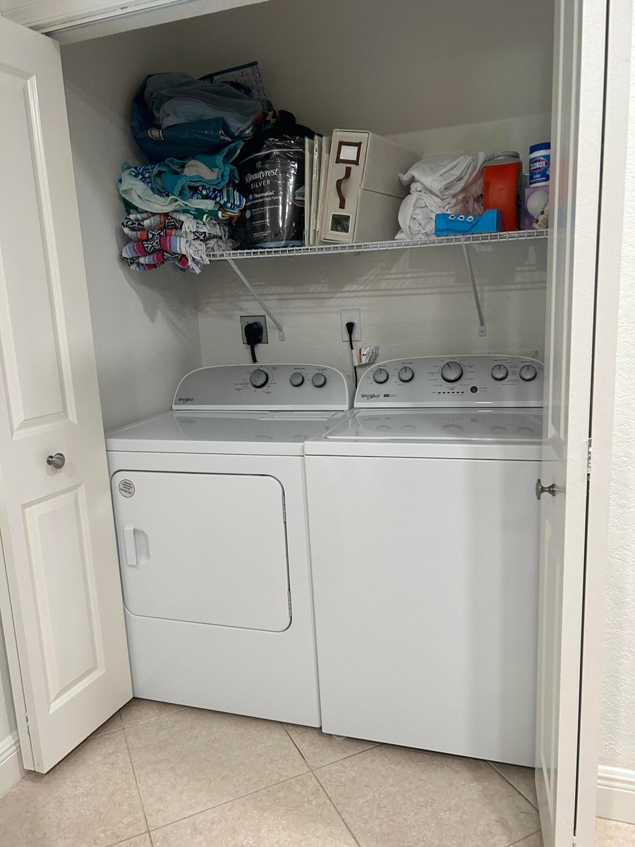 Inside laundry closet