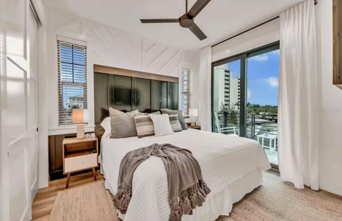 85 AVENIDA MESSINA, SARASOTA FL 34242 MLS#A4686937Bedroom and balcony