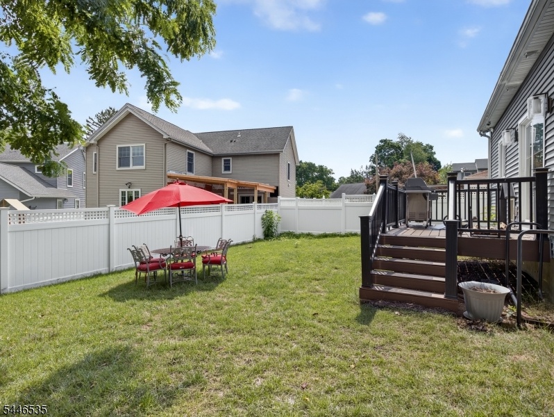 Fully fenced backyard
