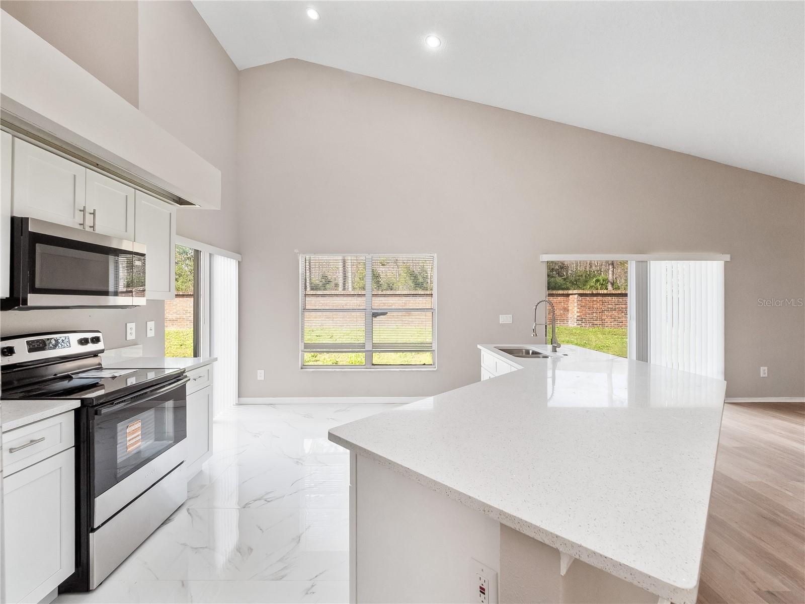 Kitchen and eating area
