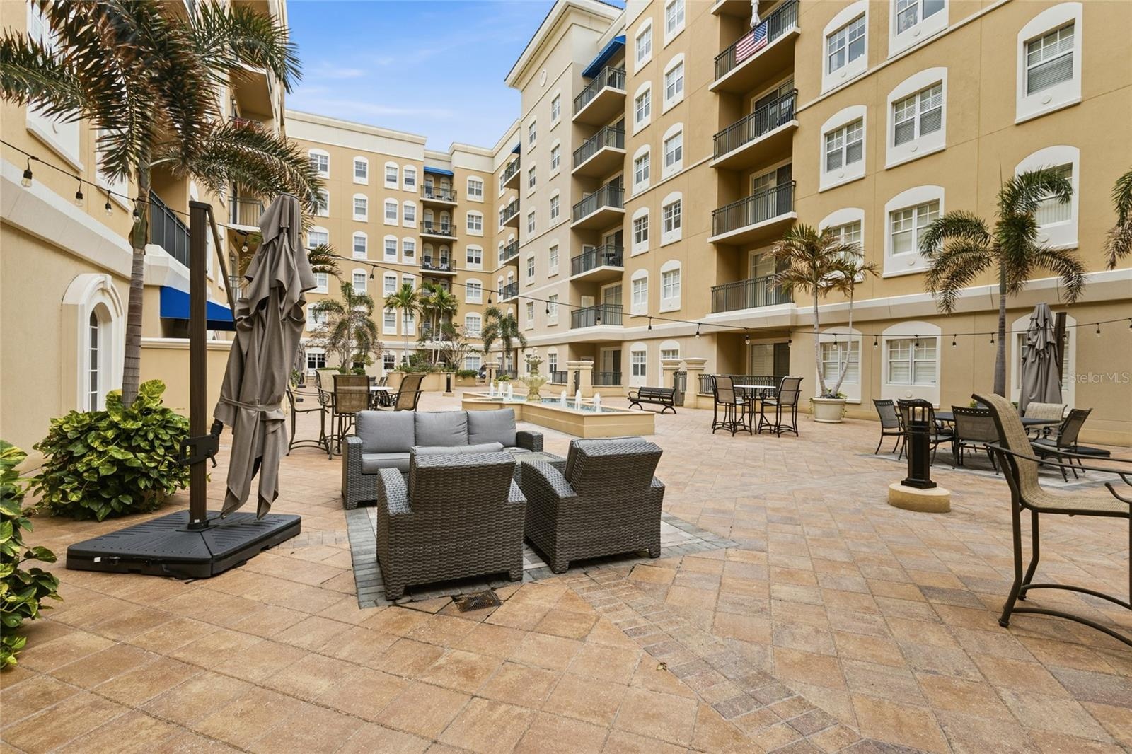 The courtyard is a popular place for residents to gather.
