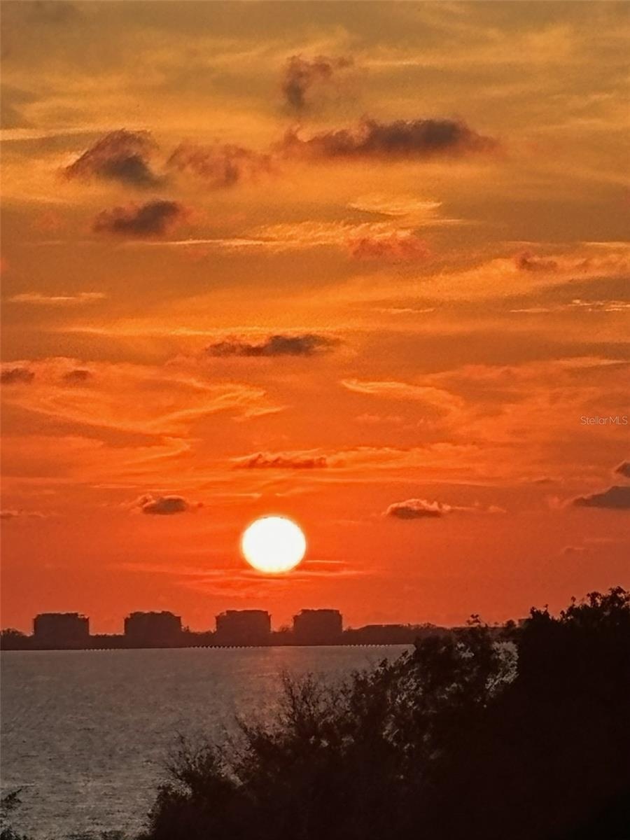 Imagine witnessing this orange sunset over Sarasota Bay from your balcony!