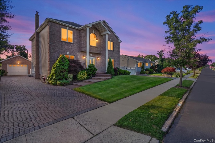 Twilight shot of the house
