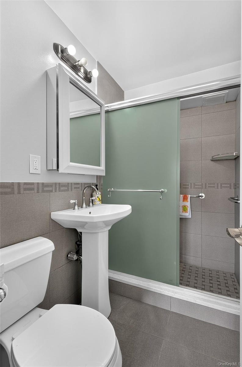 Primary full bathroom with show stall