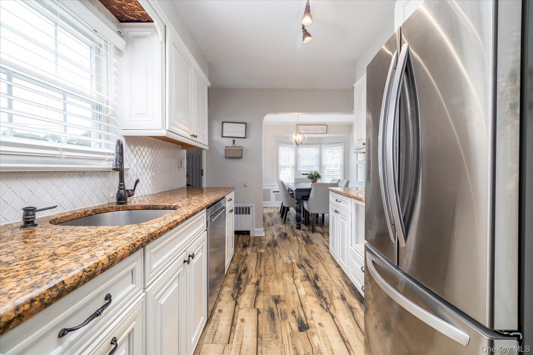 Kitchen with stainless steel appliances