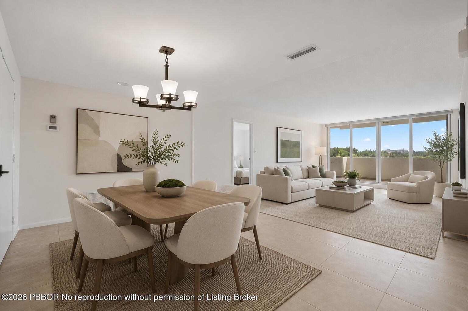 Virtually Staged Dining/Living Area