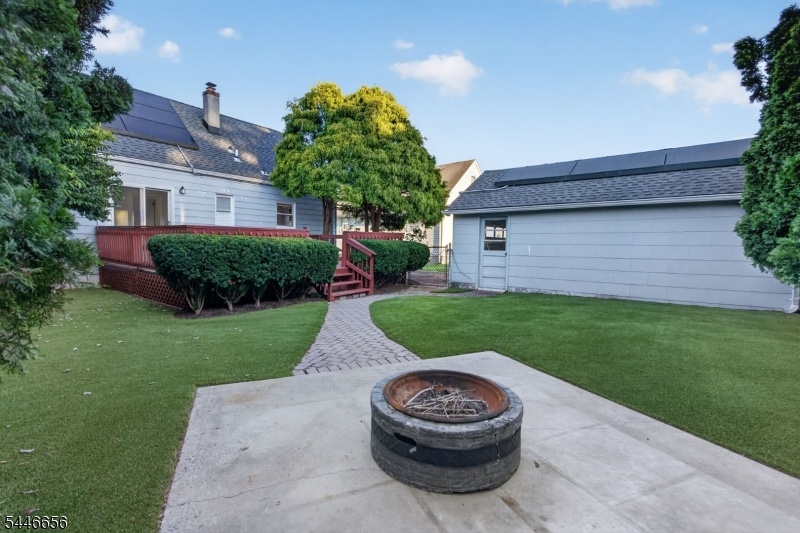 Firepit in backyard