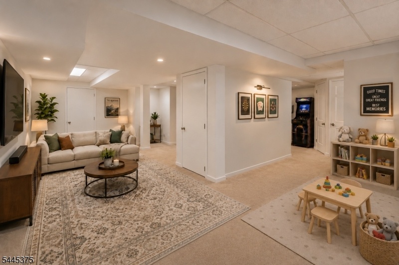 Virtually staged lower level