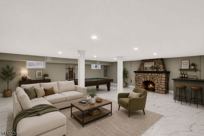 Basement virtually staged