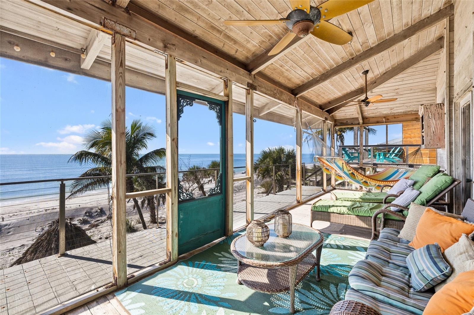 42 foot long front porch overlooking the Gulf of America