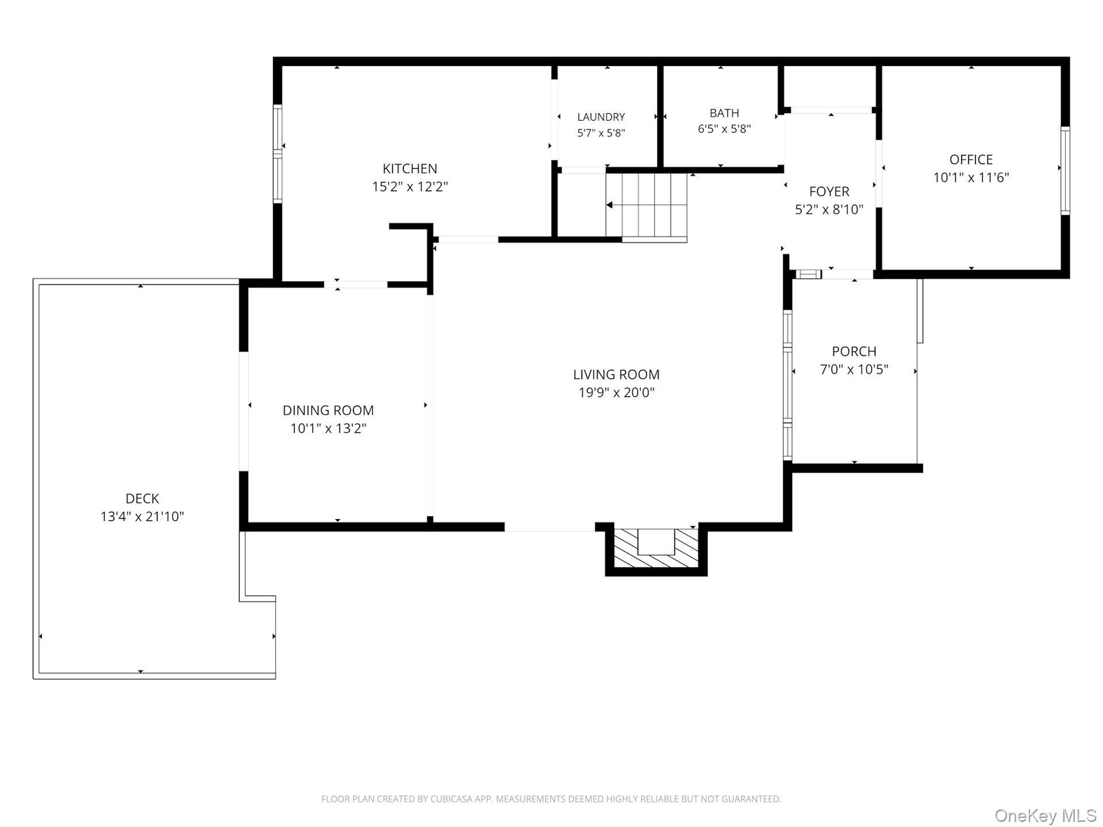 First floor floor plan with measurements.