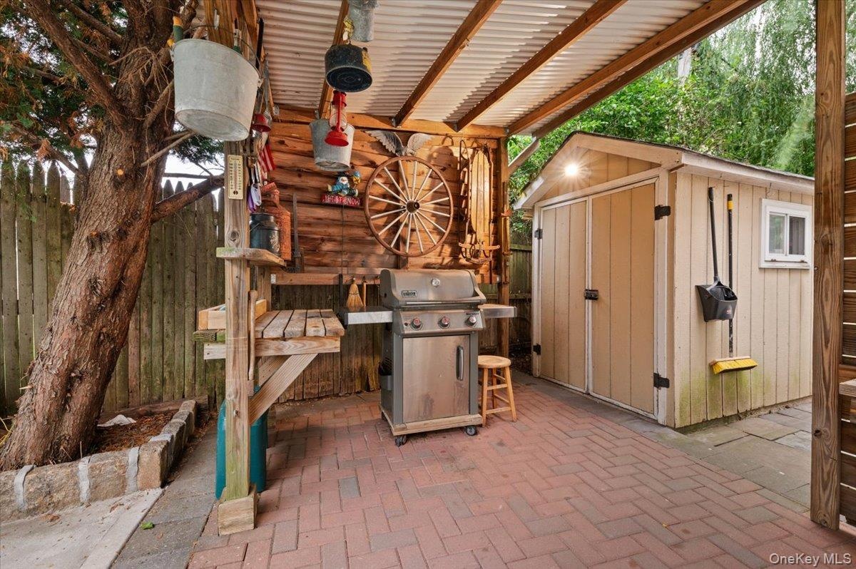 Fun and functional Bar-b-que area.
