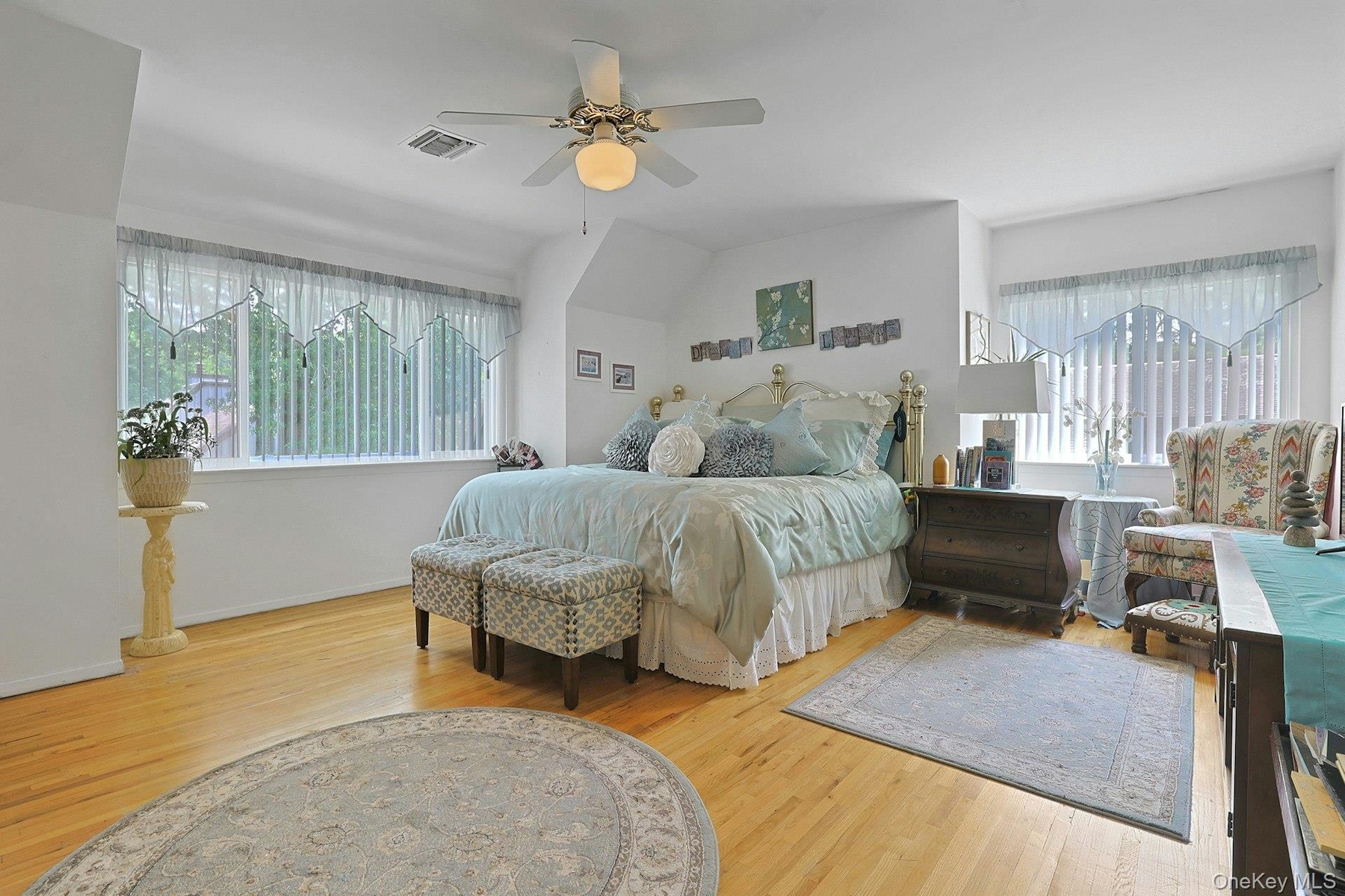 This Primary Bedroom has a plethora of space. It can easily support king-size furniture.