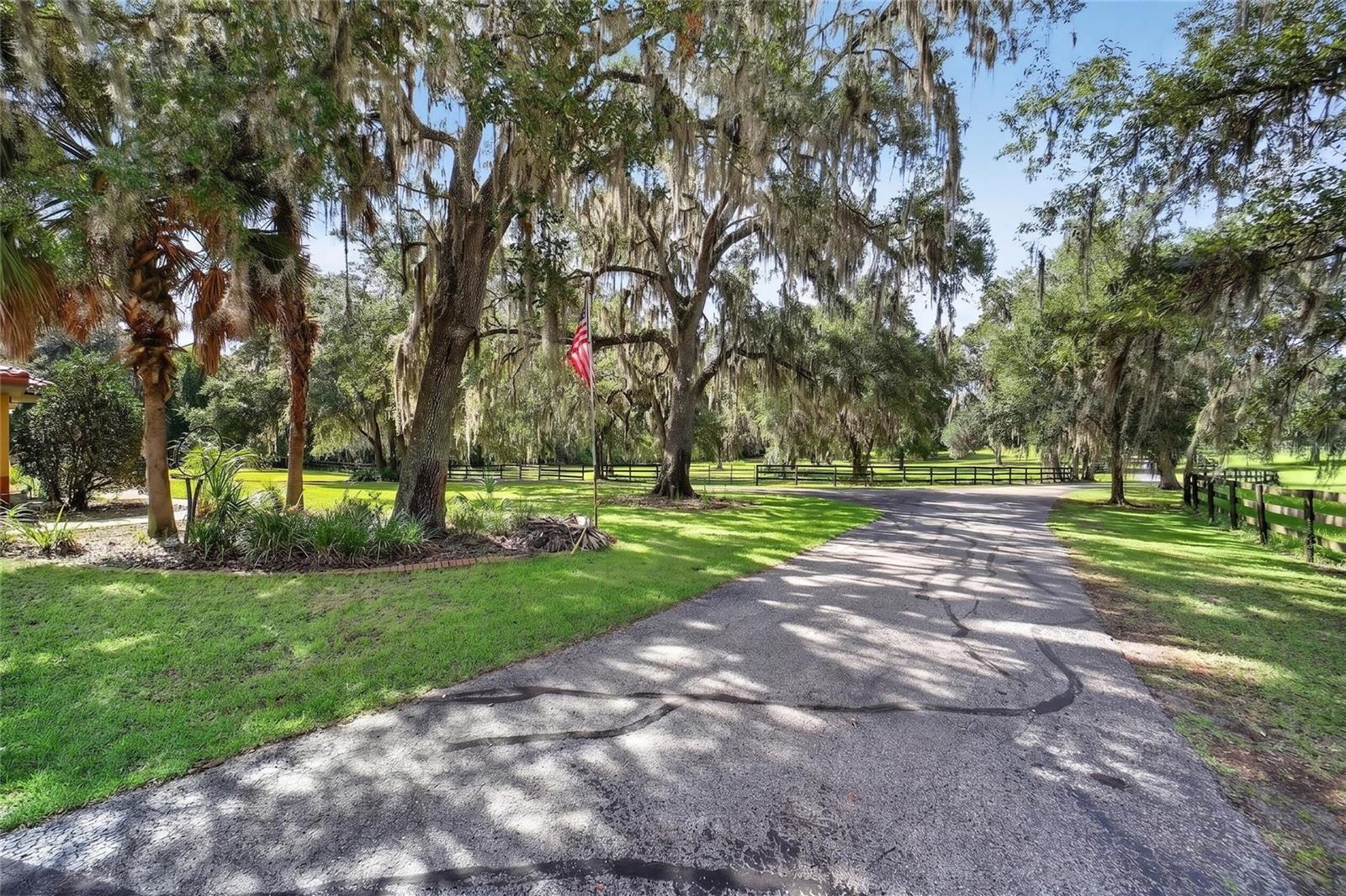 Private Paved Driveway with Gated Entry